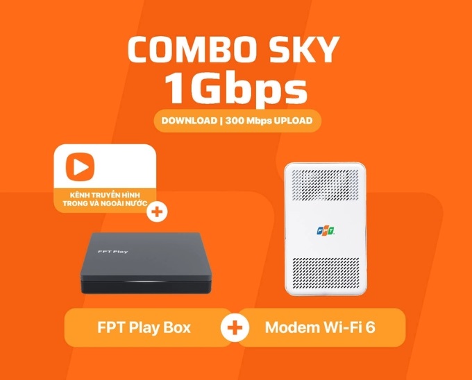 Combo Internet Wifi 6 SKY và Truyền hình FPT