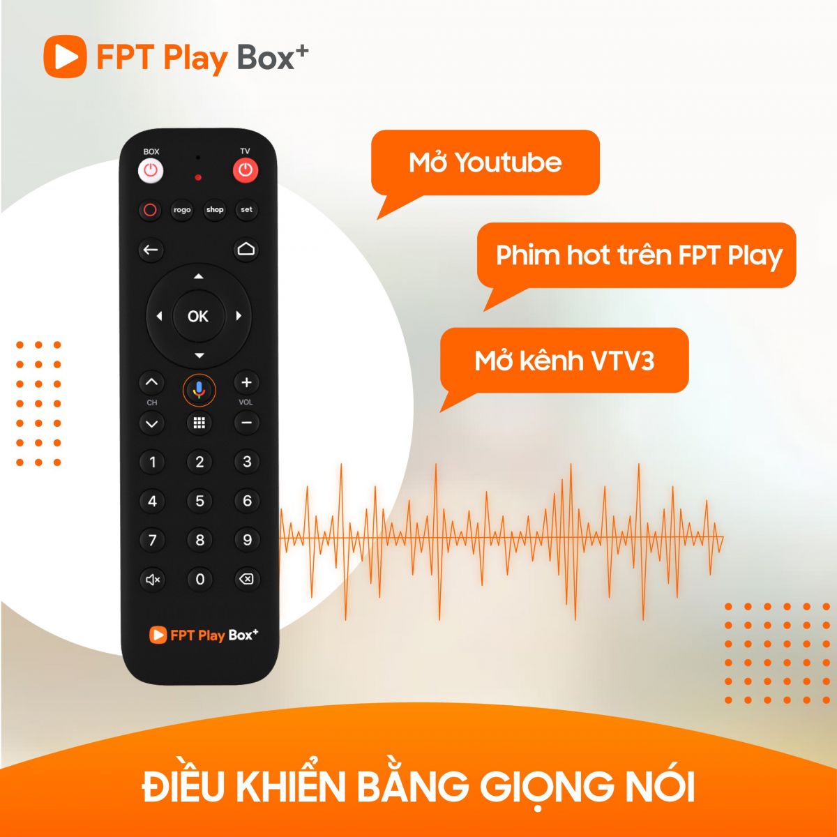 Remote điều khiển TV FPT hỗ trợ giọng nói